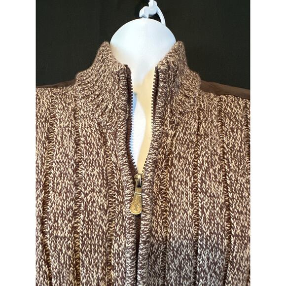 K. STEVENS Vintage XL Fall Brown Y2K Dad Granpacore Streetwear Zip Cardigan - Picture 10 of 15